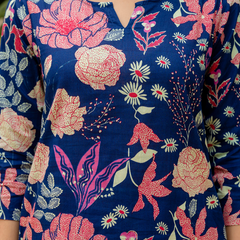 Blue Breezy Printed Cotton Co-Ord Set for Comfortable All-Day Wear