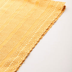 yellow Yellow Embroidered Cotton Palazzos–Elastic Waist & Ankle-Length with Side Pocket