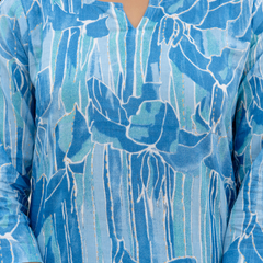 Blue Breezy Printed Cotton Co-Ord Set for Comfortable All-Day Wear