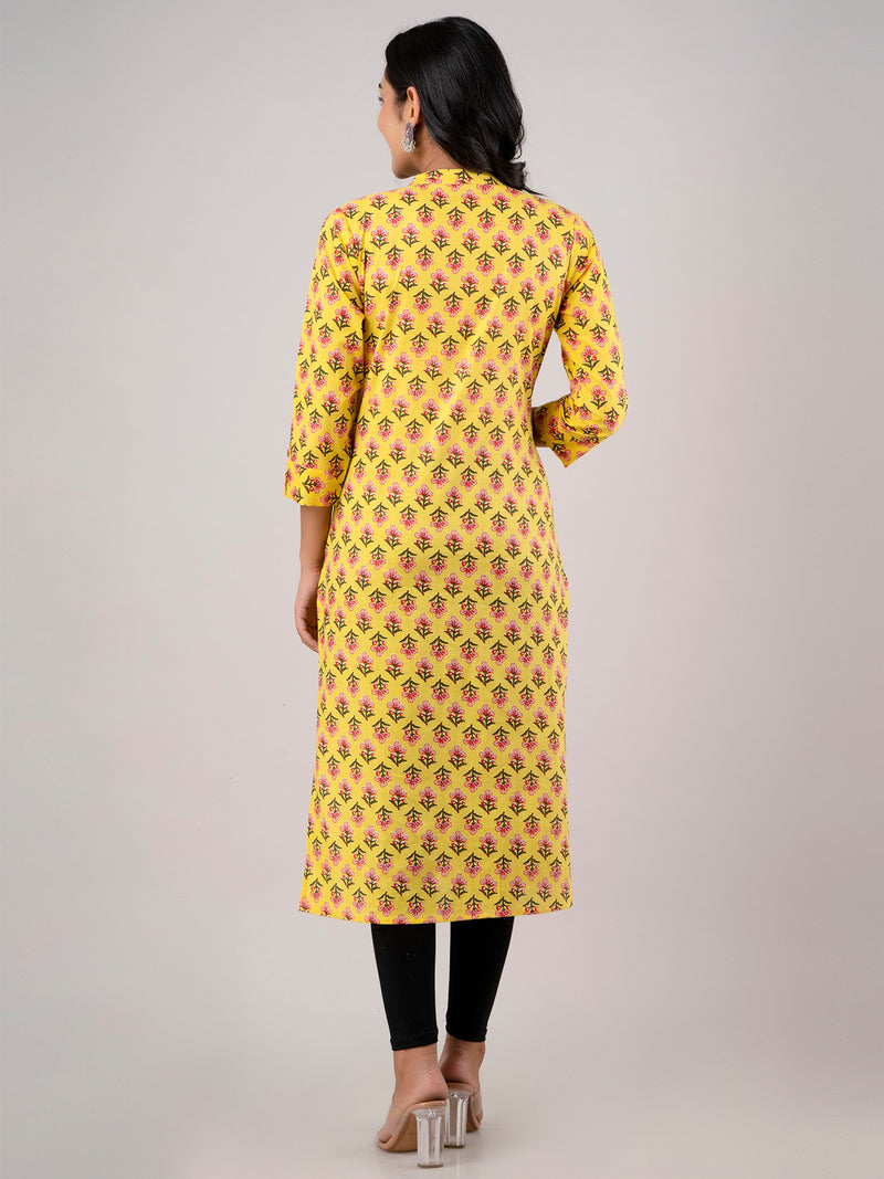 Feranoid Straight Knee Length Blue Colour Kurta For Women