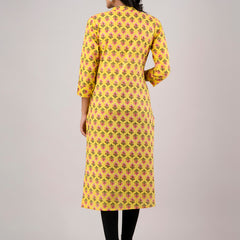 Feranoid Straight Knee Length Blue Colour Kurta For Women