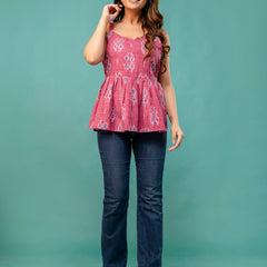 Strappy Peplum Top – Flattering Fit, All-Day Comfort, Sizes XS–XXL.