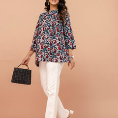 Elegant Mandarin Collar Printed Tunic – Stylish & Comfortable, Sizes