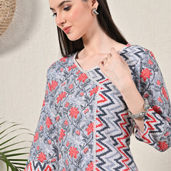Graceful Wrap-Style Angrakha Cotton Kurti for Everyday Wear