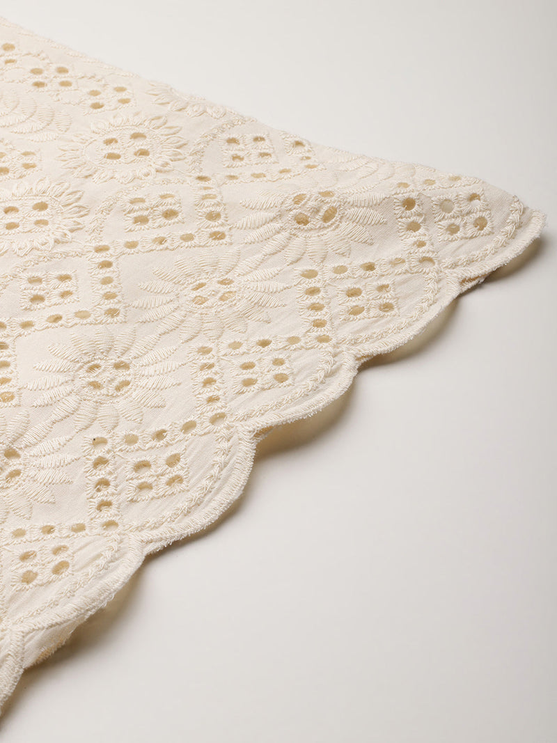 Beige Palazzos | Embroidered Elegnace With Elastic Waist & Single Pocket