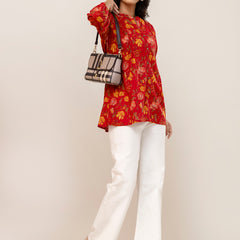 Elegant Mandarin Collar Printed Tunic – Stylish & Comfortable, Sizes