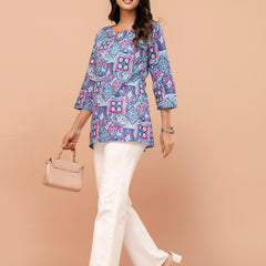 Elegant Printed Short Kurti – Soft Cotton, Everyday Style, Sizes S–XXL.