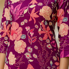 Purple Breezy Printed Cotton Co-Ord Set for Comfortable All-Day Wear