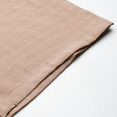 Beige Women's Embroidered Co-ord Set - Viscose Fabric Sleeveless Shirt and Pant