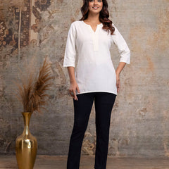 Elegant Short Kurti for Women – 3/4 Sleeves | Round Neck |