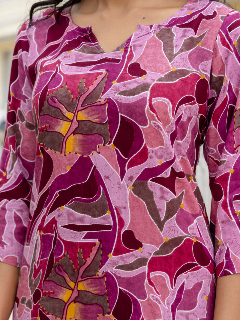 Pink Breezy Printed Cotton Co-Ord Set for Comfortable All-Day Wear