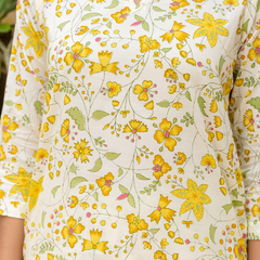 Yellow Breezy Printed Cotton Co-Ord Set for Comfortable All-Day Wear