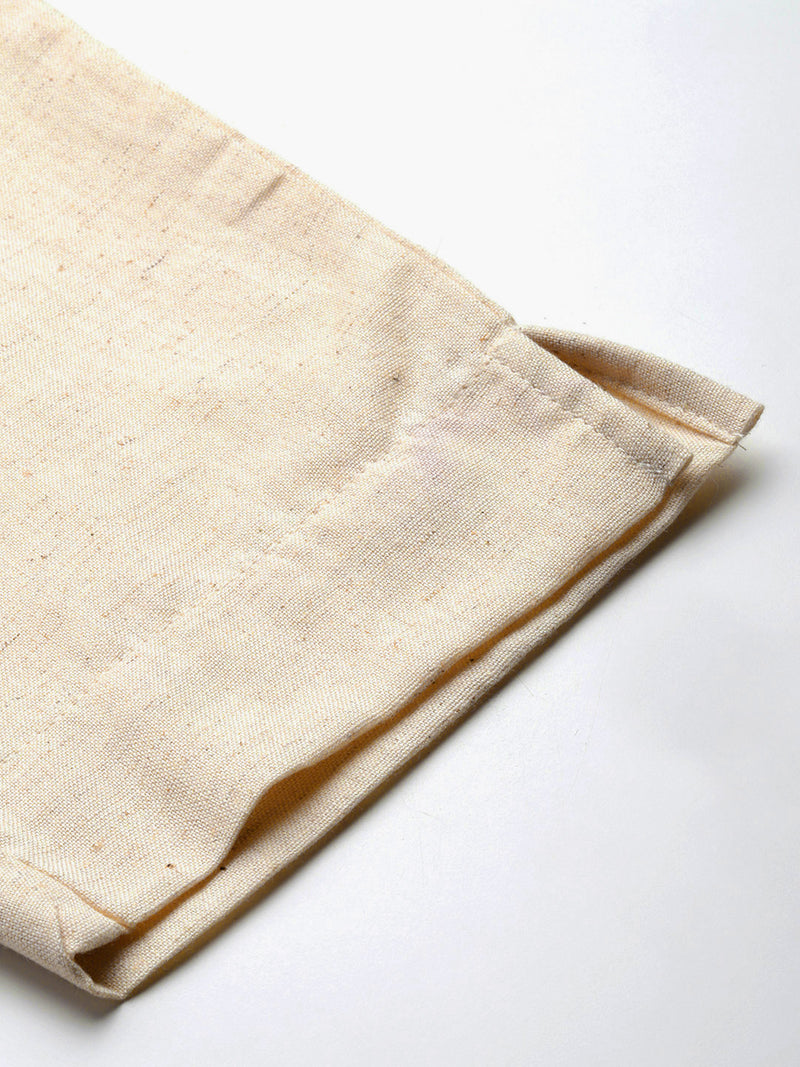 Cotton Pants - Double Pockets, Adjustable Waist, and Ankle-Length Fit