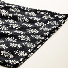 Black Women Pure Cotton Paisley Printed Palazzo Pants | Elastic Waist | Wide Leg