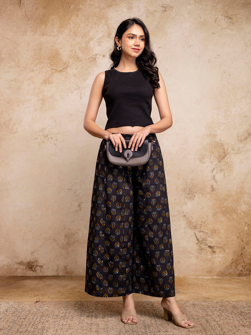 Women’s Elegant Cotton Printed Palazzos | Breathable & Flowy Fit