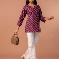 Elegant Printed top – Soft Cotton, Everyday Style, Sizes S–XXL.