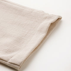 Brown Linen Trouser - Ankle-Length Pant , Partially Elasticated ,Double Pockets