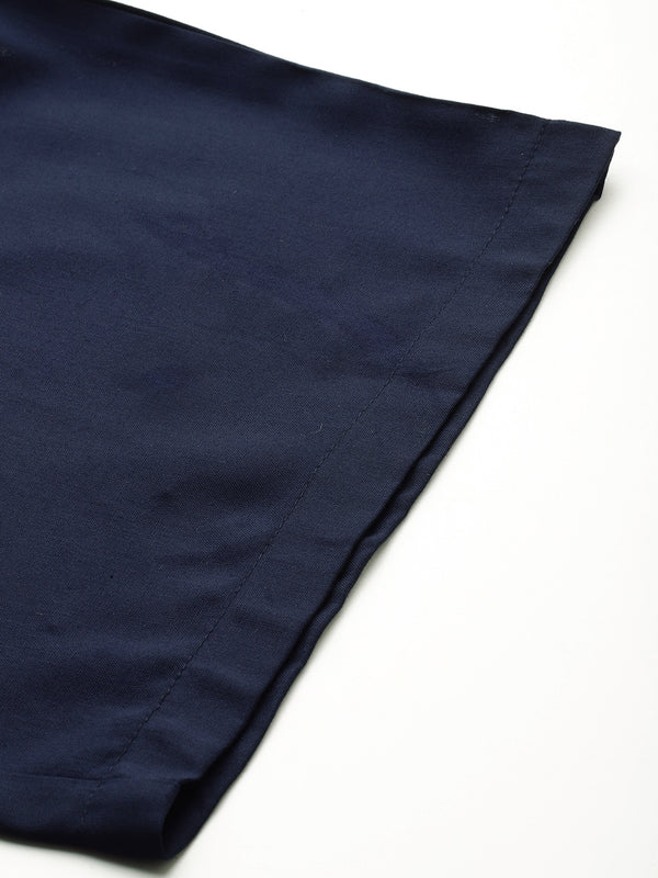 Women's Culottes | Calf-Length Pants with Double Pockets & Elastic Waistband