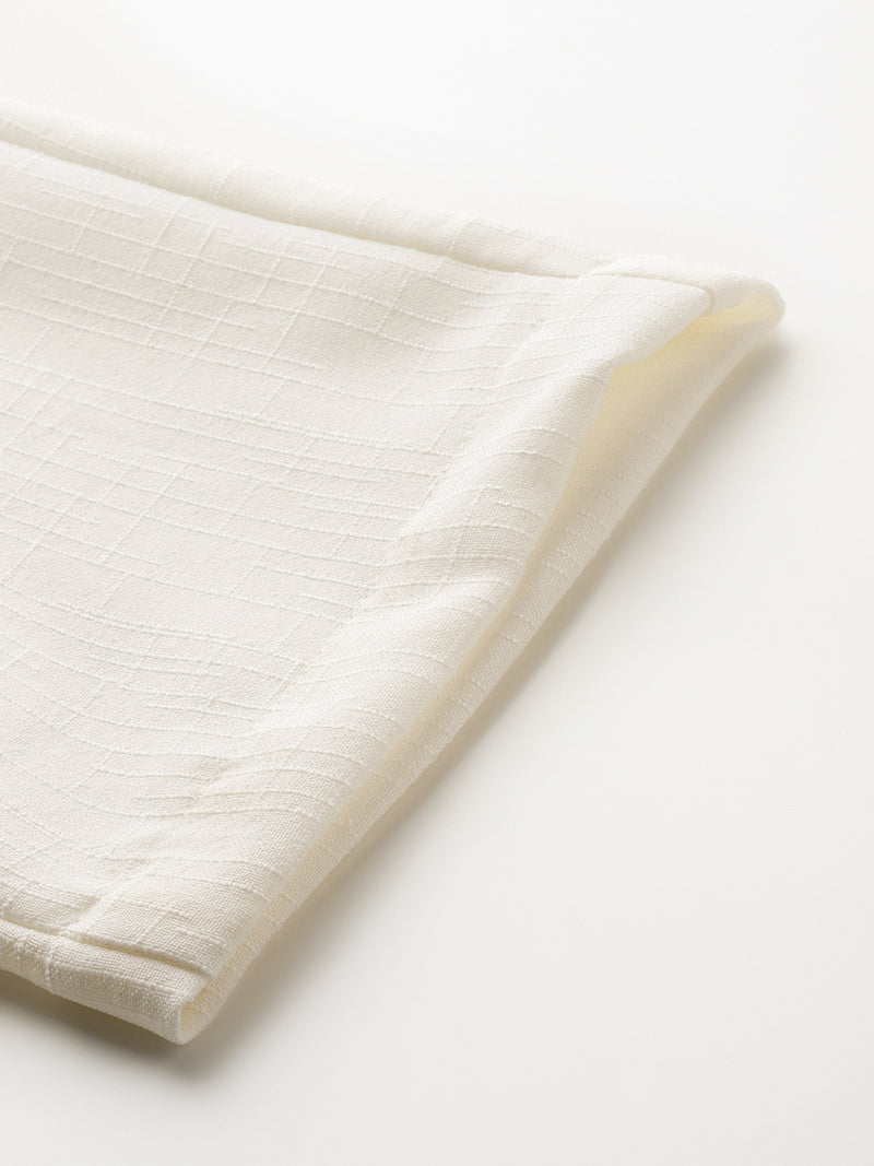 Cream Linen Trouser - Ankle-Length Pant , Partially Elasticated ,Double Pockets