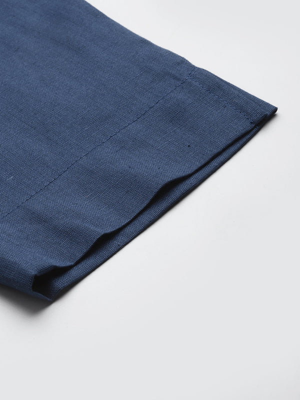 Cotton Pants - Double Pockets, Adjustable Waist, and Ankle-Length Fit