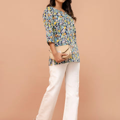 Elegant Printed Short Kurti – Soft Cotton, Everyday Style, Sizes S–XXL.