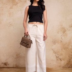 Women’s Cotton Embroidered Wide-Leg Palazzos | Soft, Breathable & Elegant