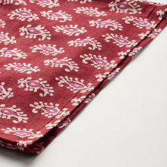 Maroon Women Pure Cotton Paisley Printed Palazzo Pants | Elastic Waist | Wide Leg