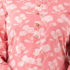 Women Printed Pink Straight Fit Short Tunic