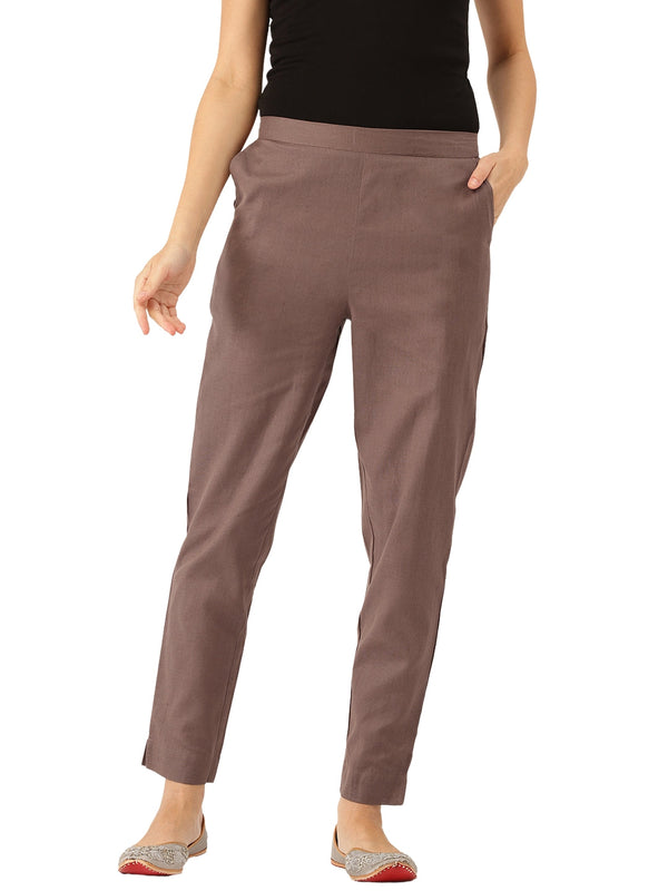 Cotton Pants - Double Pockets, Adjustable Waist, and Ankle-Length Fit