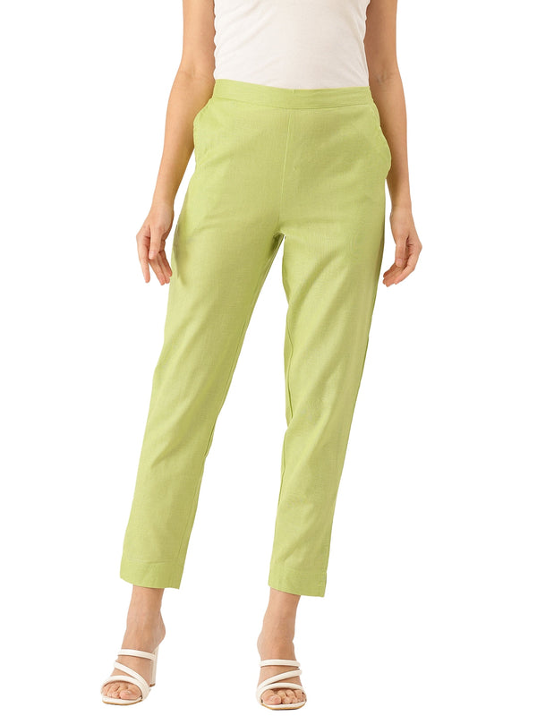 Cotton Pants - Double Pockets, Adjustable Waist, and Ankle-Length Fit