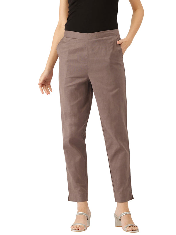 Cotton Pants - Double Pockets, Adjustable Waist, and Ankle-Length Fit