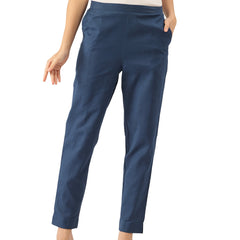Cotton Pants - Double Pockets, Adjustable Waist, and Ankle-Length Fit