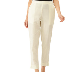 Cotton Pants - Double Pockets, Adjustable Waist, and Ankle-Length Fit