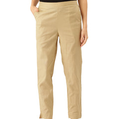 Cotton Pants - Double Pockets, Adjustable Waist, and Ankle-Length Fit