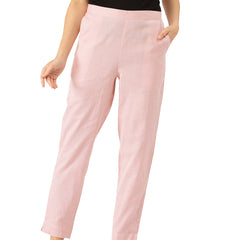 Cotton Pants - Double Pockets, Adjustable Waist, and Ankle-Length Fit