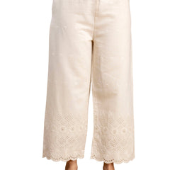 Women’s Cotton Embroidered Wide-Leg Palazzos | Soft, Breathable & Elegant