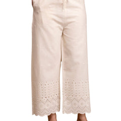 Women’s Cotton Embroidered Wide-Leg Palazzos | Soft, Breathable & Elegant