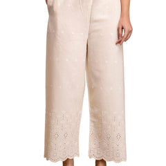 Women’s Cotton Embroidered Wide-Leg Palazzos | Soft, Breathable & Elegant
