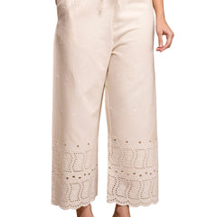 Women’s Cotton Embroidered Wide-Leg Palazzos | Soft, Breathable & Elegant