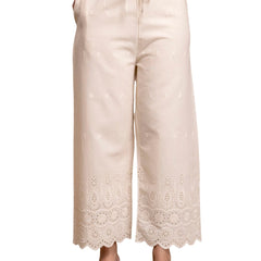 Women’s Cotton Embroidered Wide-Leg Palazzos | Soft, Breathable & Elegant