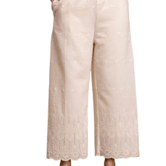 Women’s Cotton Embroidered Wide-Leg Palazzos | Soft, Breathable & Elegant