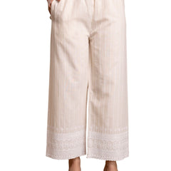 Women’s Cotton Embroidered Wide-Leg Palazzos | Soft, Breathable & Elegant