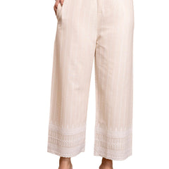 Women’s Cotton Embroidered Wide-Leg Palazzos | Soft, Breathable & Elegant