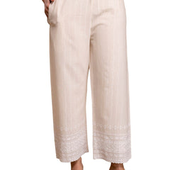 Women’s Cotton Embroidered Wide-Leg Palazzos | Soft, Breathable & Elegant