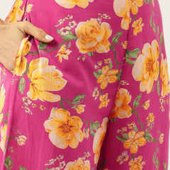 Floral Sleeveless Cotton Co-Ord Set with Choker Neckline – Pure Cotton | Sizes S–XXL