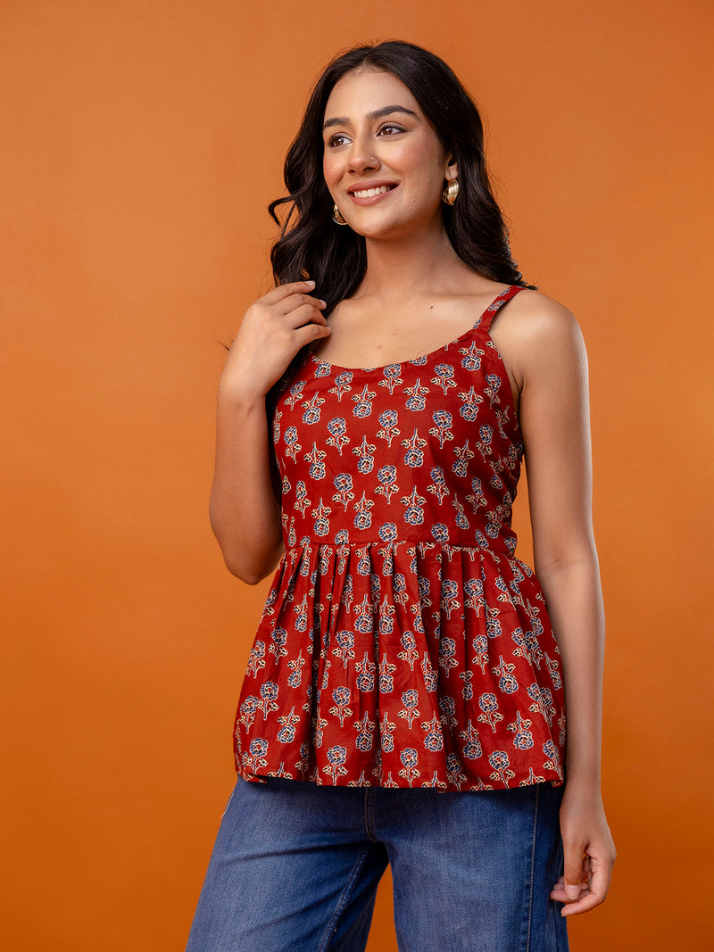Strappy Peplum Top – Flattering Fit, All-Day Comfort, Sizes XS–XXL.