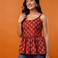 Strappy Peplum Top – Flattering Fit, All-Day Comfort, Sizes XS–XXL.