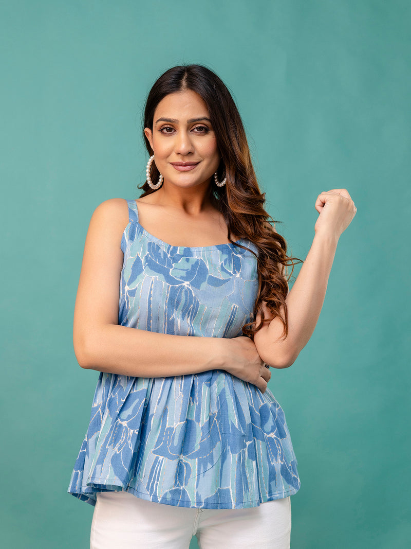 Strappy Peplum Top – Flattering Fit, All-Day Comfort, Sizes XS–XXL.
