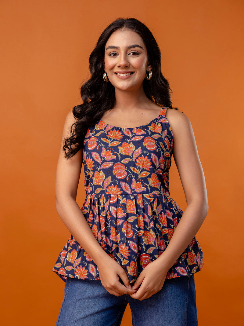 Strappy Peplum Top – Flattering Fit, All-Day Comfort, Sizes XS–XXL.
