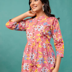Tunic – Mandarin Collar, 3/4 Sleeves, Flattering Fit (Sizes S–XXL)